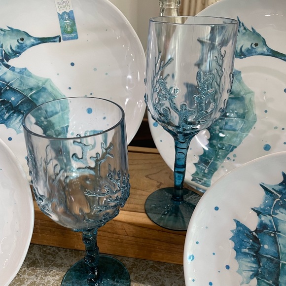 SIGRID OLSEN SEA HORSE /WINE GLASSES BUNDLE - Picture 3 of 5